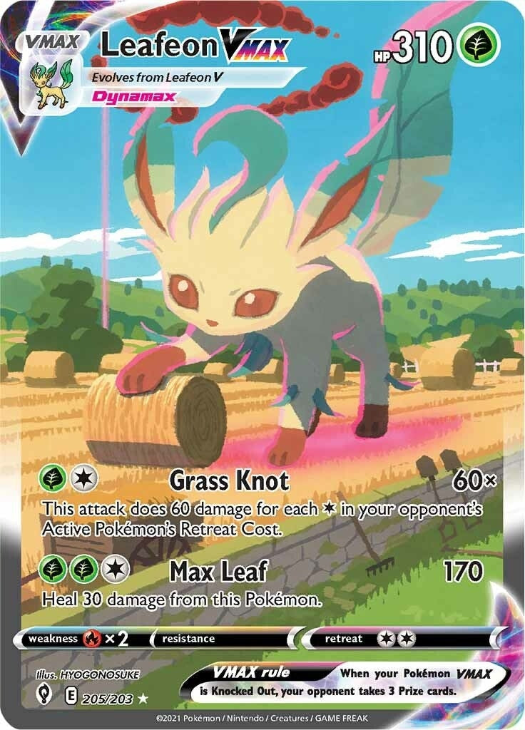 Leafeon VMAX (Alternate Art Secret) (205/203) (SWSH07)