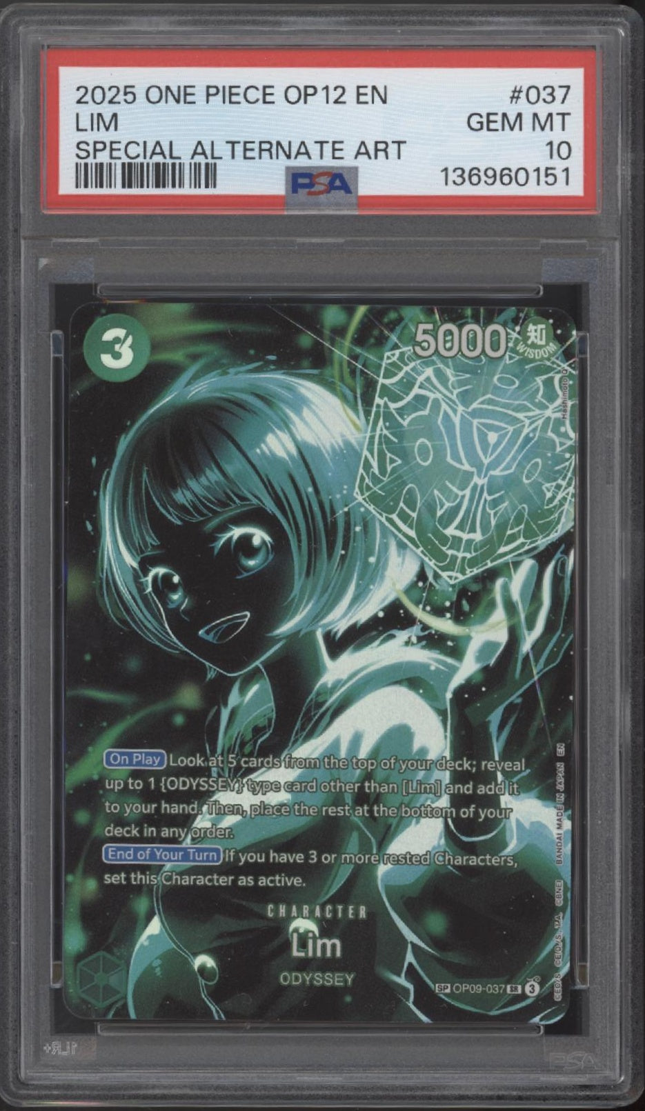 Lim One Piece Card Game Legacy of the Master Special Alt Art #037 PSA 10
