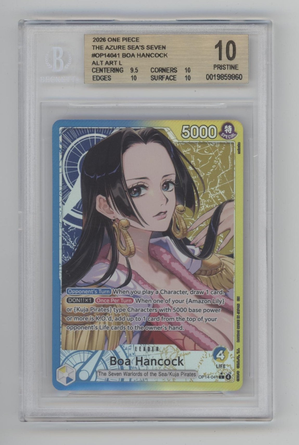Boa Hancock One Piece Card Game OP14 Alternate Art #041 Beckett 10 Pristine