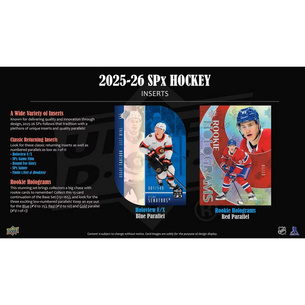 2025-26 Upper Deck SPx Hockey Hobby Box *Contact Us To Order*