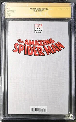 Amazing Spider-Man #52 Villalobos "Virgin" Edition - CGC Signature Series 9.8
