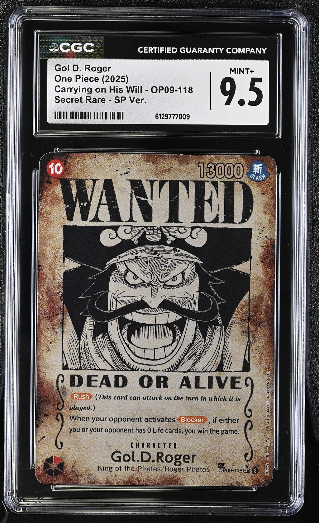 CGC MINT+ 9.5 Gol D. Roger [Carrying on His Will] - 6129777009