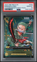 RORONOA ZORO 2024 ONE PIECE CHAMPIONSHIP 2024 EVENT PACK PSA GEM MT 10
