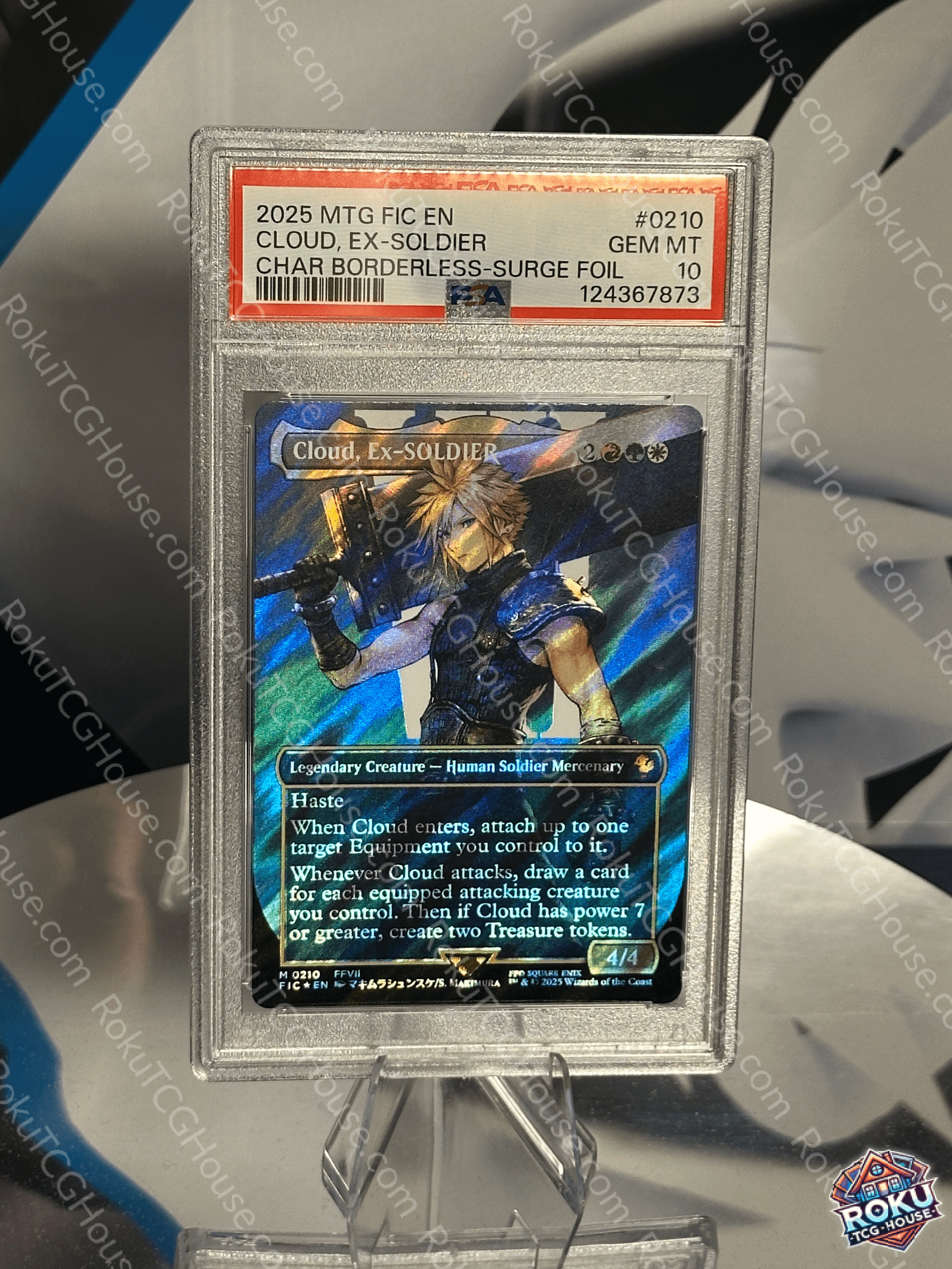 Cloud Ex-Soldier (Borderless, Surgefoil) - MTG: FF Card (PSA 10)