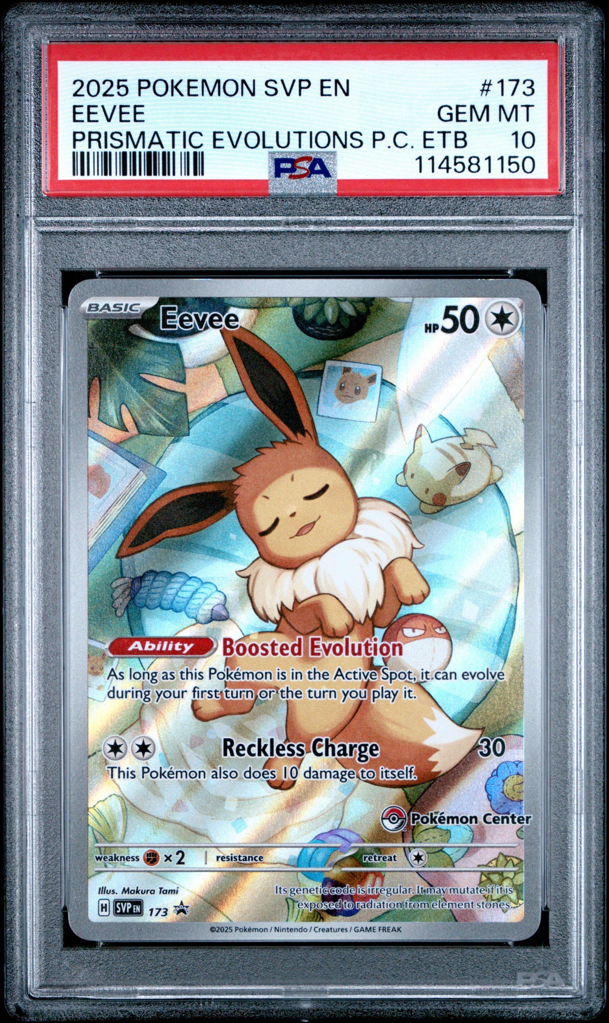 EEVEE PRISMATIC EVOLUTIONS PC ETB 2025 POKEMON SVP EN-SV BLACK STAR PROMO PSA GEM MT 10