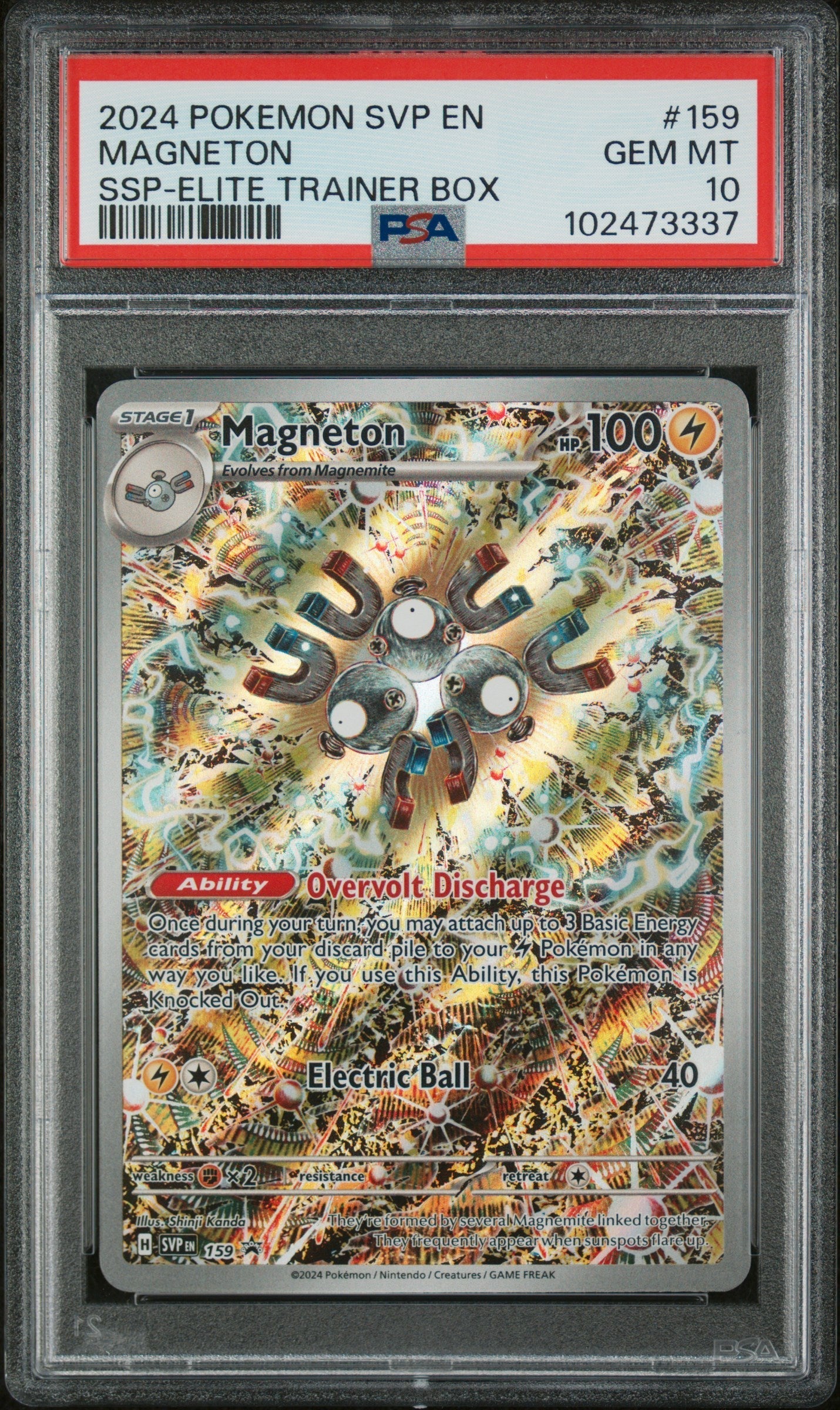 PSA GEM MT 10 Magneton(159) [Svp En-Sv Black Star Promo] - 102473337