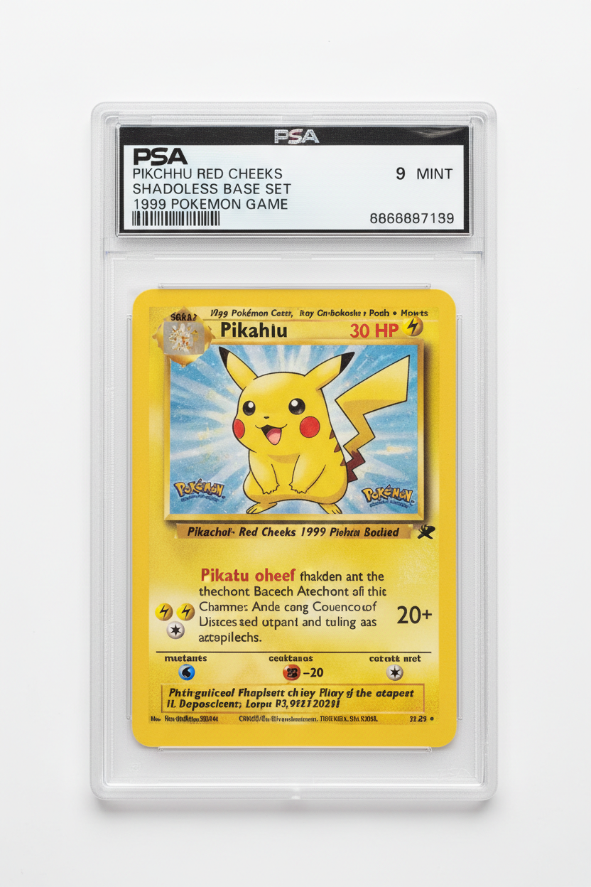 PIKACHU RED CHEEKS-SHADOWLESS 1999 POKEMON GAME PSA MINT 9