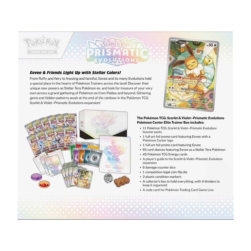 Pokemon: Scarlet & Violet Prismatic Evolutions Pokemon Center Elite Trainer Box
