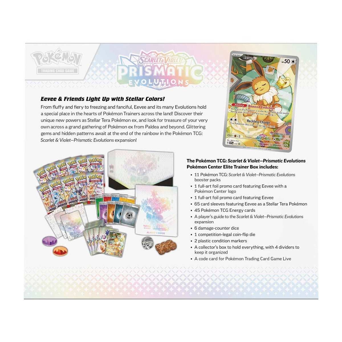 Pokemon: Scarlet & Violet Prismatic Evolutions Pokemon Center Elite Trainer Box