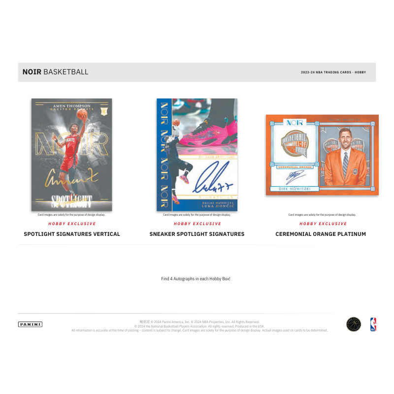 2023/24 Panini Noir Basketball Hobby 4 Box Case