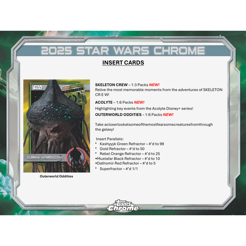 2025 Topps Chrome Star Wars Hobby Box
